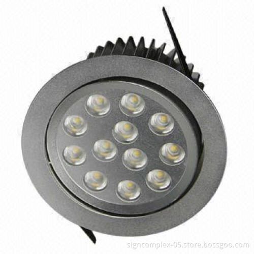 LED Downlight with 60/38/22 and 90/60/45 Degrees Beam Angle and Spray Silver Coating Finish
